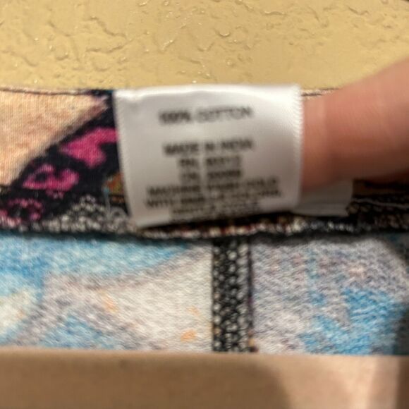 Parsley & Sage Swing Pocket Top 3/4 Sleeve Womens 2X Colorful Art Lagenlook Boho - Picture 8 of 8